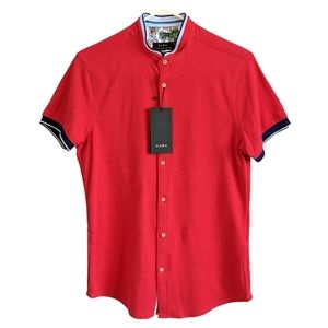 Sale! Zara Muscle Fit Red Polo Shirt S NWT